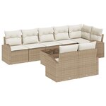 vidaXL Ensemble de Canapés de Jardin 9 Pièces avec Coussins Brun Poly Rattan