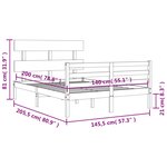 vidaXL Cadre de lit sans matelas 140x200 cm bois massif