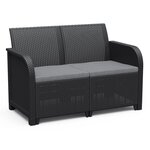Keter Canapé 2 places de jardin Rosalie Graphite