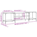 vidaXL Meuble TV chêne fumé 203x37x50 cm bois d'ingénierie