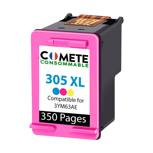COMETE, PME française - 305XL - 1 Cartouche d'encre Compatibles avec HP 305 ou 305XL - Cartouche 305 Noir et Couleur pour HP DeskJet ou Envy (1 Couleur)