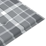 vidaXL Banc Batavia coussin à motif de carreaux gris 150cm Bois teck