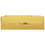 vidaXL Lavabo avec trop-plein 49 x 25 x 15 cm Céramique Doré