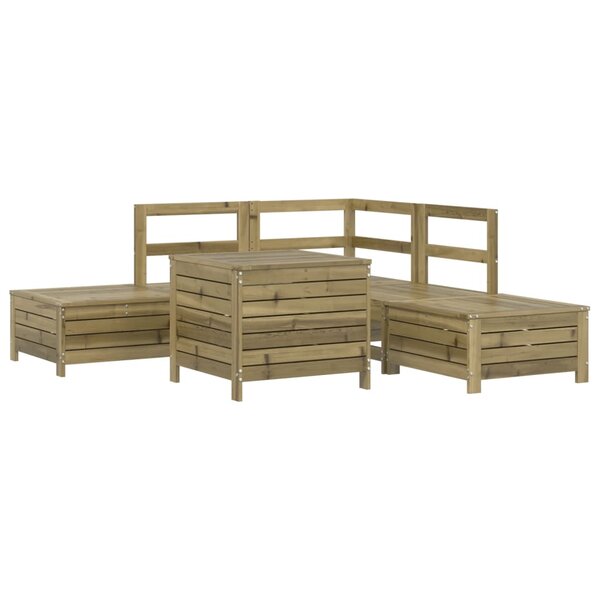 vidaXL Salon de jardin 6 Pièces bois de pin imprégné