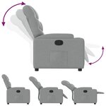 vidaXL Fauteuil inclinable Gris clair Tissu