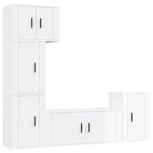 vidaXL Ensemble de meubles TV 5 Pièces Blanc brillant Bois d'ingénierie
