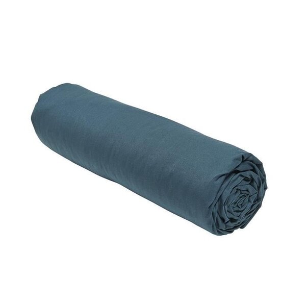 Drap housse - 90 x 190 cm uni - Paon