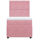 vidaXL Sommier à lattes de lit avec matelas Rose 100x200 cm Velours