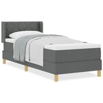 vidaXL Lit à ressorts avec matelas gris foncé 80x200 cm en tissu