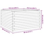 vidaXL Jardinière cire marron 80x80x46 cm bois de pin massif
