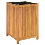 vidaXL Jardinière avec doublure 50x50x75 cm bois massif d'acacia