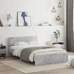 vidaXL Cadre de lit sans matelas gris béton 135x190 cm