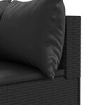 vidaXL Salon de jardin 7 Pièces avec coussins Noir Résine tressée