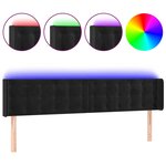 vidaXL Tête de lit à LED Noir 163x16x78/88 cm Velours