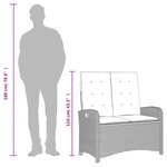 vidaXL Ensemble à manger de jardin et coussins 2 Pièces beige poly rotin
