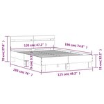 vidaXL Cadre de lit sans matelas sonoma gris 120x190 cm