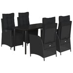 vidaXL Ensemble à manger de jardin coussins 5Pièces Noir Résine tressée