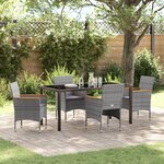 vidaXL Ensemble de dîner de jardin 5 pièces Gris Rotin Poly