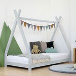 Lit tipi enfant NAKANA 90 x 160 gris clair