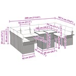 Ensemble de canapé de jardin 10 pièces avec coussins Noir Poly Rattan