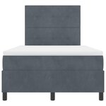 vidaXL Lit à ressorts avec matelas gris foncé 120x200 cm en velours