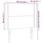 vidaXL Tête de lit à LED Gris clair 103x16x118/128 cm Velours