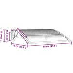 vidaXL Auvent de porte Noir 80x75 cm Polycarbonate