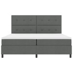 vidaXL Lit Box Spring avec Matelas Gris Foncé 200x200 cm en Tissu