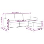 vidaXL Canapé à 3 places avec repose-pieds Crème 180 cm Similicuir