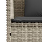 vidaXL Banc de jardin avec coussins gris clair résine tressée