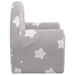 vidaXL Canapé-lit pour enfants gris clair avec étoiles peluche douce