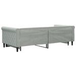 vidaXL Lit de jour avec lit gigogne gris clair 90x200 cm velours