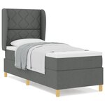 vidaXL Lit À Ressorts avec Matelas Gris Foncé 80x200 cm Tissu