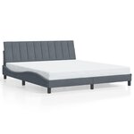 vidaXL Cadre de lit sans matelas gris foncé 180x200 cm velours