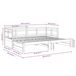 vidaXL Lit coulissant sans matelas noir 2x(80x200)cm