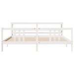 vidaXL Cadre de lit et tête de lit blanc 200x200 cm bois de pin massif