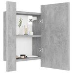 vidaXL Armoire de salle de bain à miroir LED Gris béton Acrylique