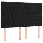vidaXL Sommier à lattes de lit matelas et LED Noir 140x200 cm Velours