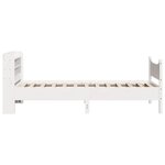 vidaXL Cadre de lit avec tête de lit blanc 75x190cm bois de pin massif