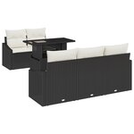 vidaXL Ensemble de Canapés de Jardin 6 Pièces avec Coussins Noir Poly Rattan