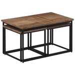 vidaXL Tables basses gigognes 3 Pièces bois massif de teck