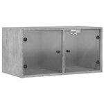 vidaXL Armoire murale avec portes en verre gris béton 68 5x37x35 cm