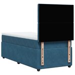 vidaXL Sommier à lattes de lit avec matelas Bleu foncé 90x190 cm