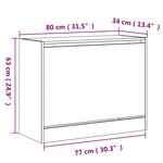 vidaXL Armoire à chaussures blanc 80x34x63 cm bois d'ingénierie