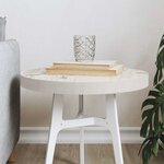 vidaXL Dessus de table rond blanc Ø40x3 cm bois de pin massif