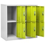 vidaXL Armoire à casiers Gris clair et vert 90x45x92 5 cm Acier