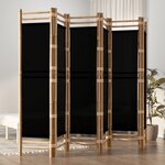 vidaXL Cloison de séparation pliante 6 panneaux 240 cm Bambou et toile