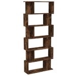 vidaXL Bibliothèque/Cloison Chêne fumé 80x24x192 cm Bois d'ingénierie