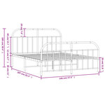 vidaXL Cadre de lit métal sans matelas et pied de lit blanc 140x200 cm