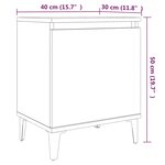 vidaXL Tables de chevet avec pieds en métal chêne fumé 40x30x50 cm